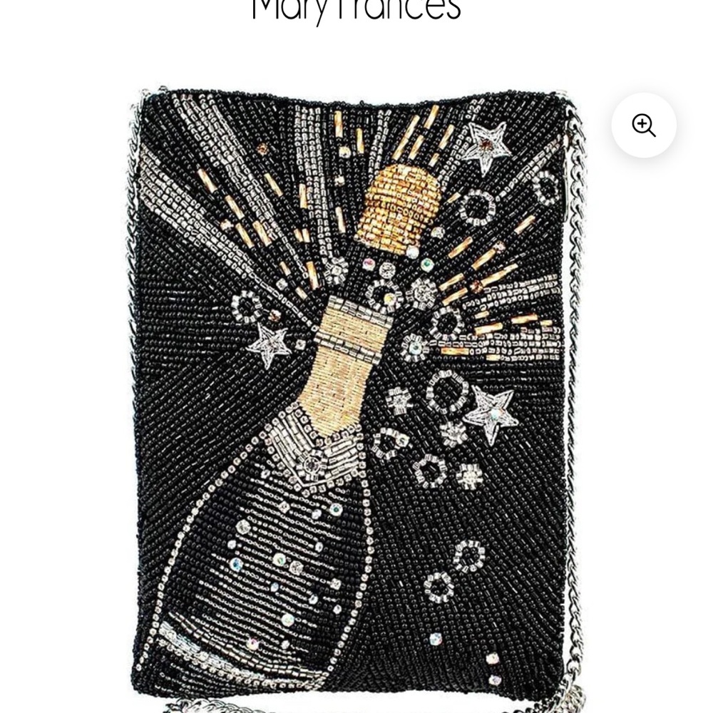Mary Frances Black and Gold Beaded Crossbody Bag- Bubbly Champagne NWT - Picture 12 of 13